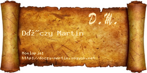 Dóczy Martin névjegykártya